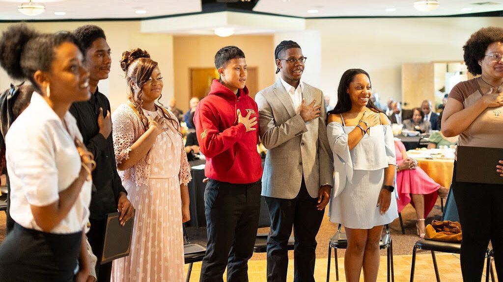 Students at the scholarship program